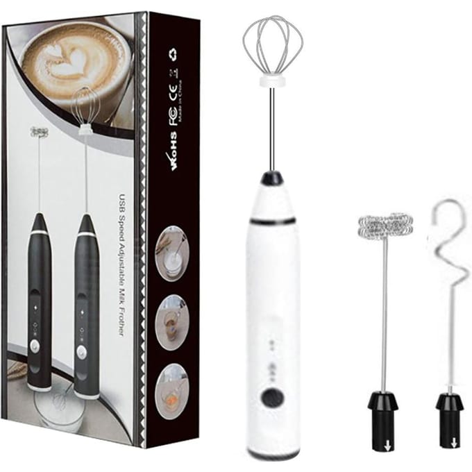 Melkopschuimer USB Oplaadbaar Mini Handheld Elektrische Blender Mixer Klopper Drankmixer voor Cappuccino L(for 6.5-9kg) wit