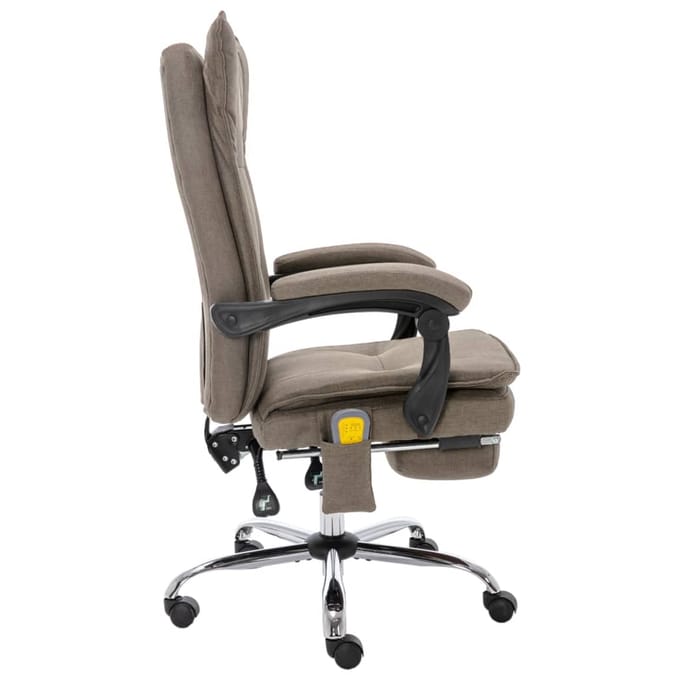 vidaXL - Kantoormassagestoel - stof - taupe