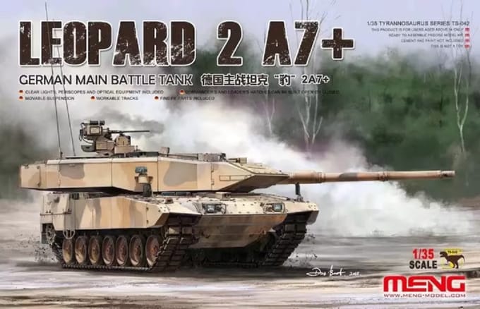 Meng Model Modelbouwpakket Militaire voertuigen - MENG TS042 Leopard 2 A7+ German Main Battle Tank Plastic - 1:35 - Modelbouw