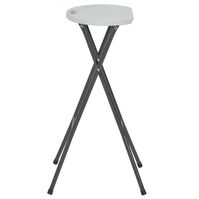 vidaXL - Barkrukken - inklapbaar - 2 - st - HDPE - en - staal - wit