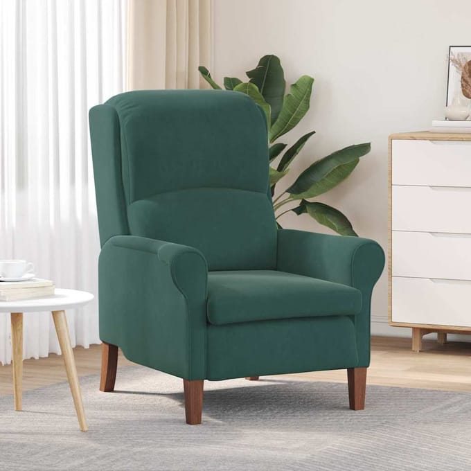 vidaXL - Fauteuil - Donkergroen - Fluweel