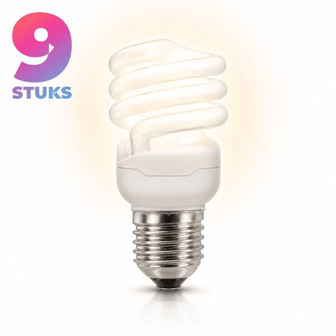 9x Spiraal Spaarlamp E27 - 24W - Warm Wit Licht (2700K) - 1615 lm - 8 jaar - Niet Dimbaar