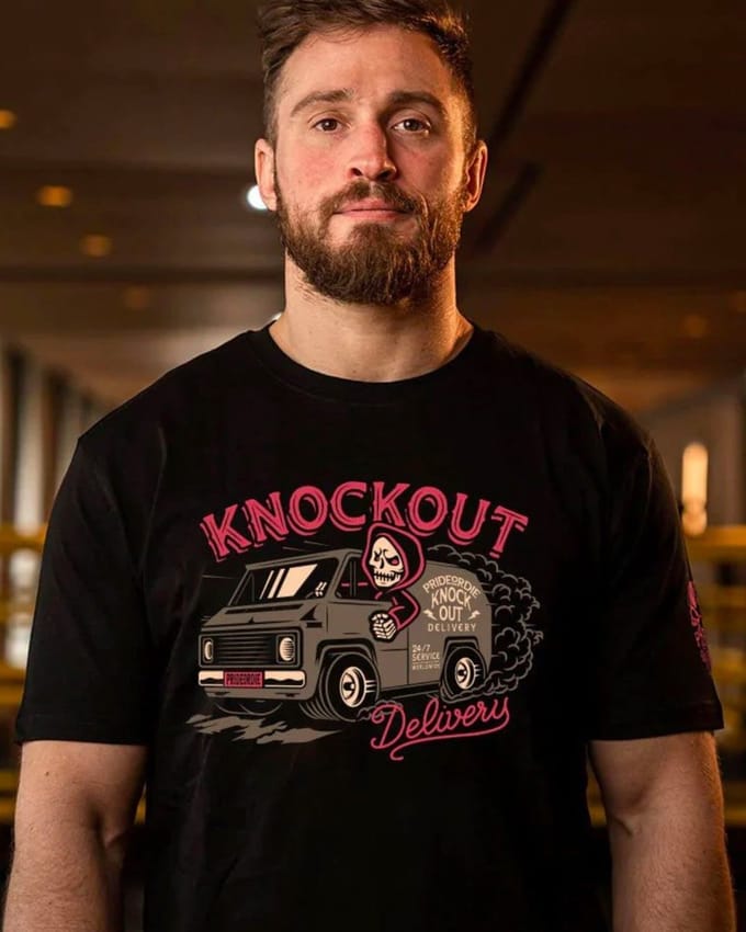 PRIDEorDie Katoenen T-Shirt KNOCKOUT DELIVERY Zwart - M