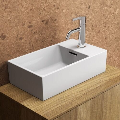 Ideal Standard hand wash basin 45 cm, tap ledge right, 1 HL, w. ÜL T373401