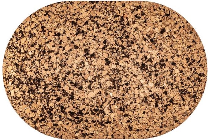 ZICZAC - Placemat - QUERCO - 100% kurk - Vlek- en waterafstotend - Ovaal - 45x30 cm - Coal - SET/2