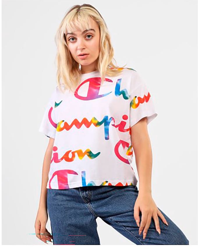 Champion 114994 T-shirt Met Korte Mouwen Wit M Vrouw