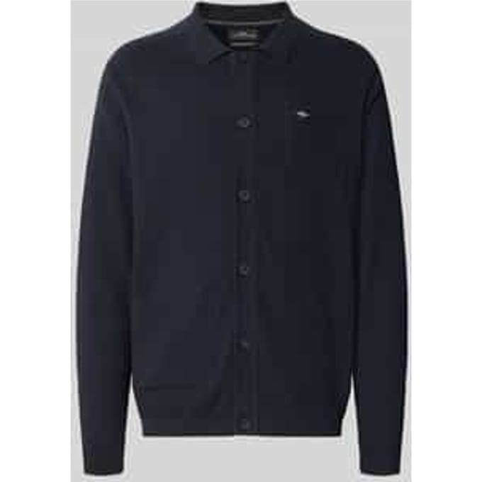 Fynch-Hatton Vest Buttoned Cotton Structure Navy / male