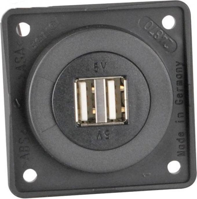 Berker Contactdoos 2x USB Lader 12V Inbouw Zwart Mat