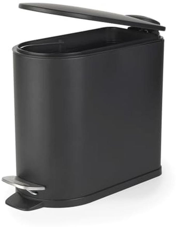 Pedalafvalemmer voor Badkamer - 5 Liter - Compacte D-vormige Prullenbak met Soft-Close Deksel
