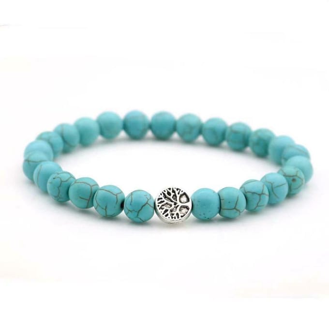 Nixnix® - Tree of life - Armbandje - Elastisch - Groen - Zilverkleurig
