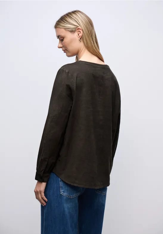 Corduroy blouse in effen kleur