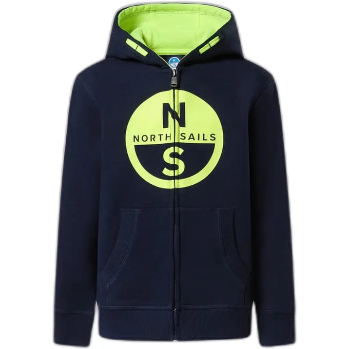 Hoodie met volle ritssluiting en kinderprint North Sails