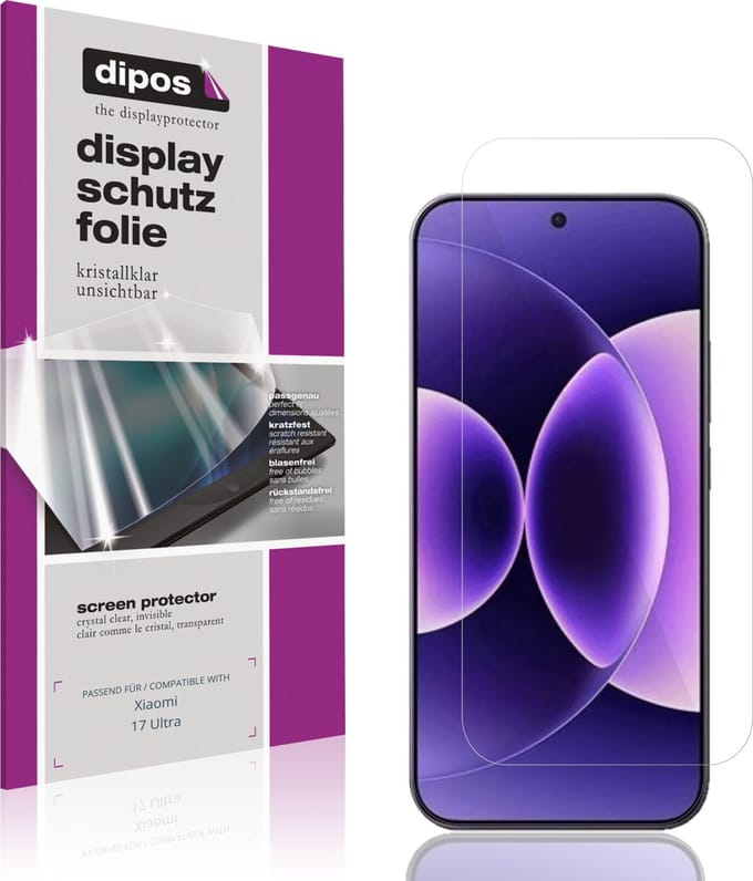 dipos – 4x Beschermfolie geschikt voor Xiaomi 17 Ultra | Krasbestendige & heldere Screenprotector Ultra-Thin