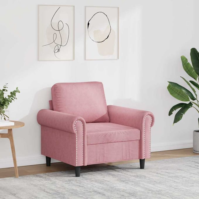 vidaXL - Fauteuil - 60 - cm - fluweel - roze