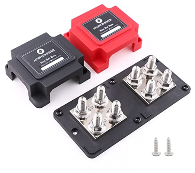 Heavy-Duty Bus Bar Box met 8 Terminals voor Batterijdistributie - 12V-48V DC