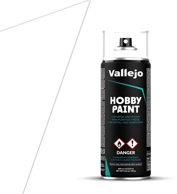 Vallejo Hobbyverf - 28010 White Primer - Spray - Verf spuitbus - 400 ml