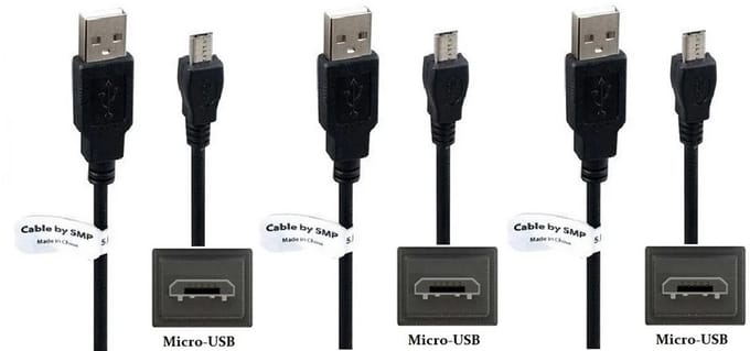 3 stuks OneOne 0,8m Micro USB kabel. Stevige laadkabel. Oplaadkabel snoer past op past op Samsung Galaxy A01, A01 Core, A02, A2 Core, A6, A6+, A10, A10s, C5, C7, E5, E7, J1, J1 Mini Prime, J2 Core, J2 Pro-Core, J3, J4, J4 Core
