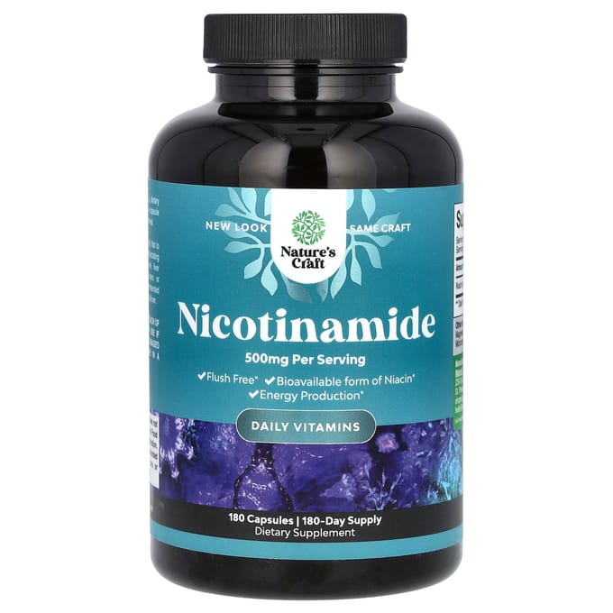 Nature's Craft, Niacinamide, 500 mg, 180 capsules