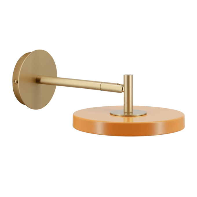 UMAGE LED wandlamp Asteria Short, oranje/messing, stekker