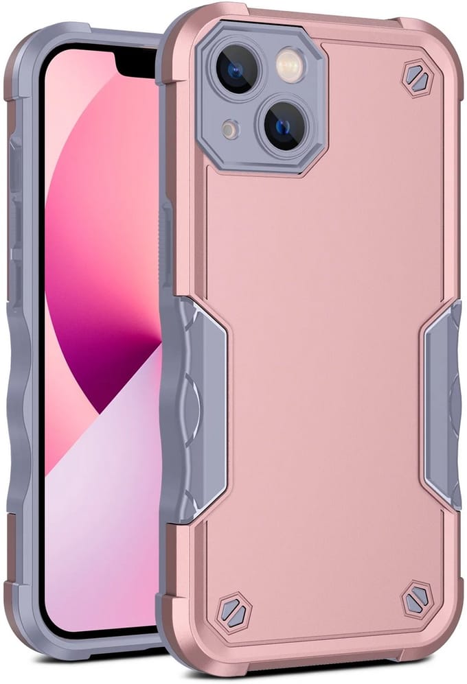 Cityhoesje - iPhone 15 - Non-slip Stripes- - PC+TPU Backcase - Rosegoud
