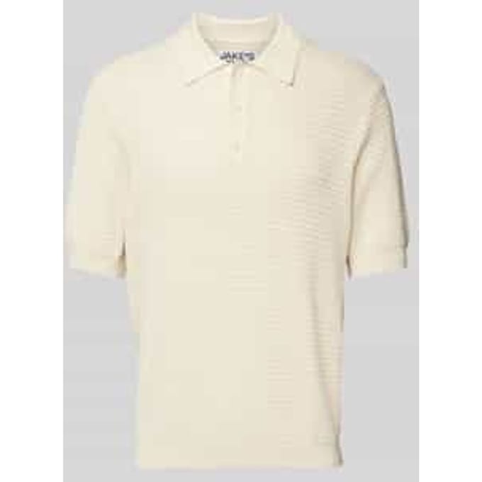 Poloshirt van viscosemix met structuurmotief