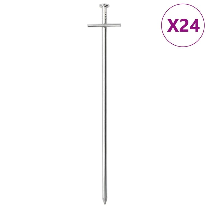 vidaXL - Tentharingen - 24 - st - Ø6 - mm - 23 - cm - gegalvaniseerd - staal