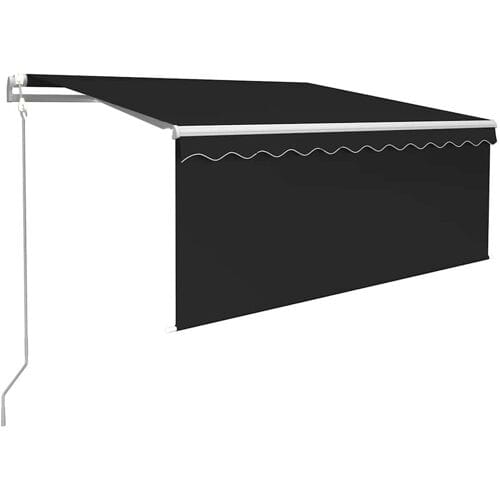 vidaXL - Luifel - met - rolgordijn, - LED - en - windsensor - 3,5x2,5 - m - antraciet