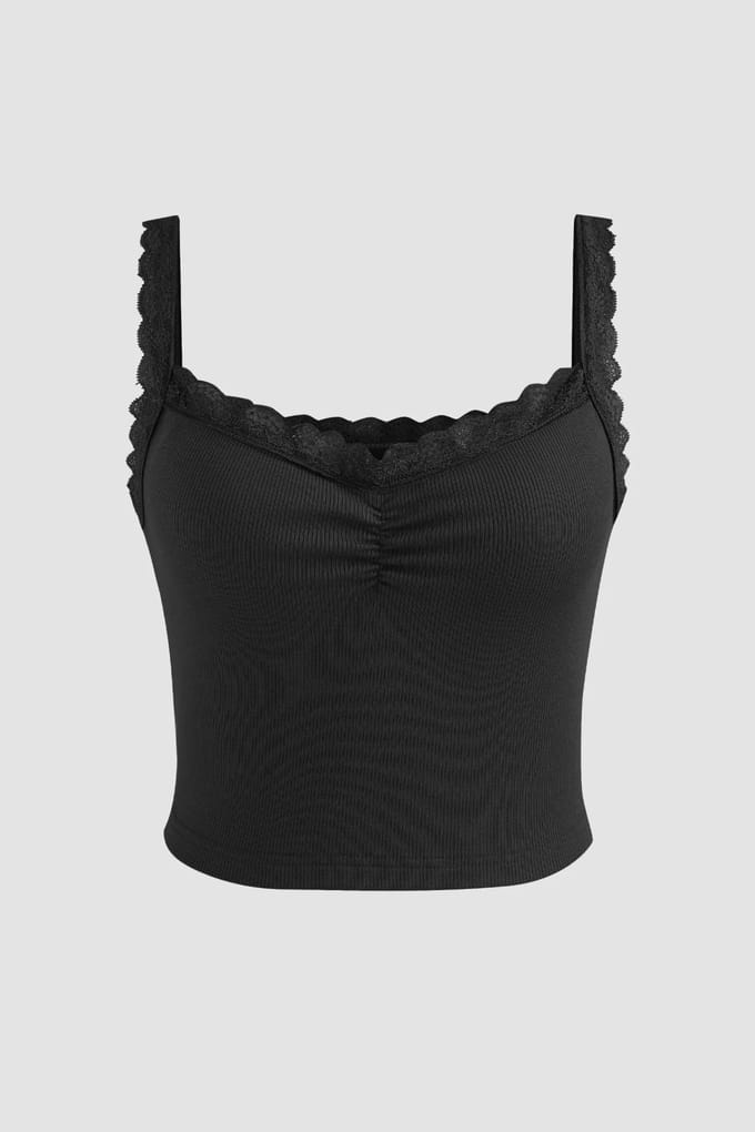 Kanten Detail Geknipt Top