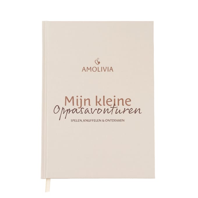 Amolivia Oppasboek - Heen en Weer boekje - Kraamcadeau - Crème