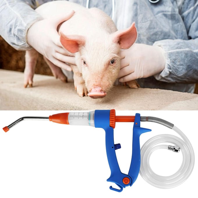 20 ml instelbare continue vaccininjector Automatische voedingsinjectie-instrument voor veterinair gebruik blue