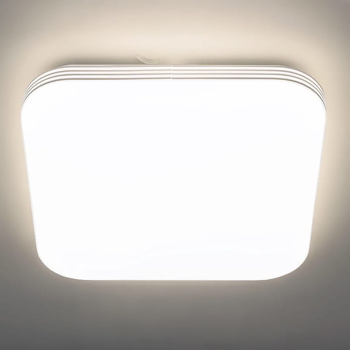 ADIS - LED Plafondlamp met Bewegingssensor- 28W - Daglicht Wit 4200K - 360° Zichthoek - Opbouw - Vierkant - Wit/chrome - IP44