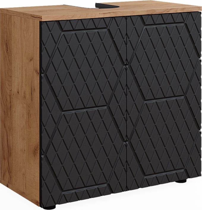 Vicco Irma Wastafelonderkast – 60 x 59 cm Antraciet met honingraatstructuur
