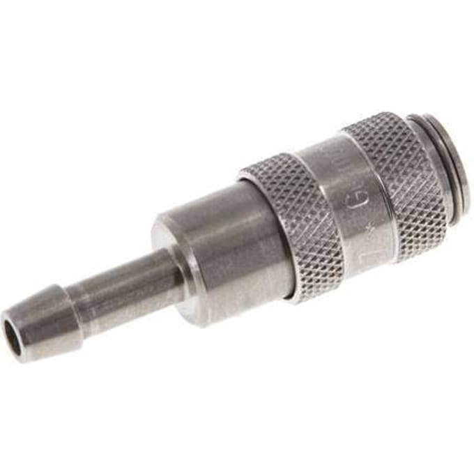 RVS DN 2.7 (Micro) Luchtkoppeling Snelkoppeling 4 mm Slangpilaar Double Shut-Off