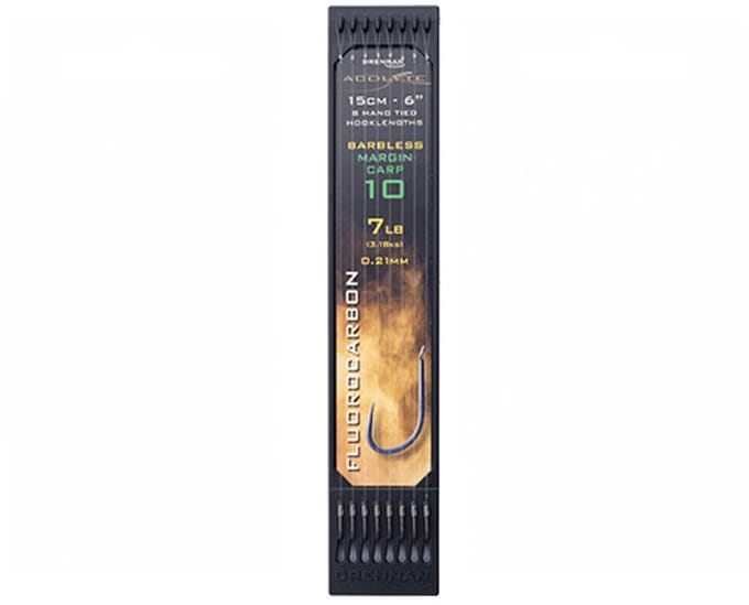 Drennan Onderlijnen Acolyte Margin Carp Barbless (15cm) - Maat : Haak 12 - 0.19mm