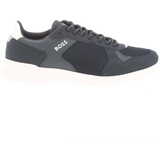 Boss Heren Extreme Suede Hardlooptrainers (Donkerblauw/Wit)