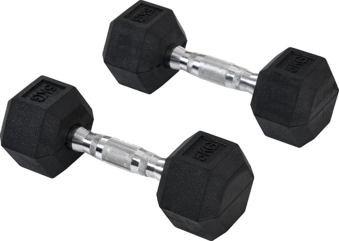 HOMCOM Set van 2 korte halters in zeshoekige vorm A91-016V01