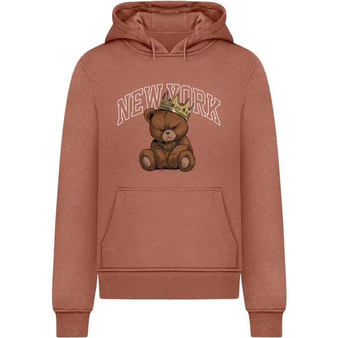 Mister Tee - NY Crowned Bear Hoodie/trui - M - Bruin