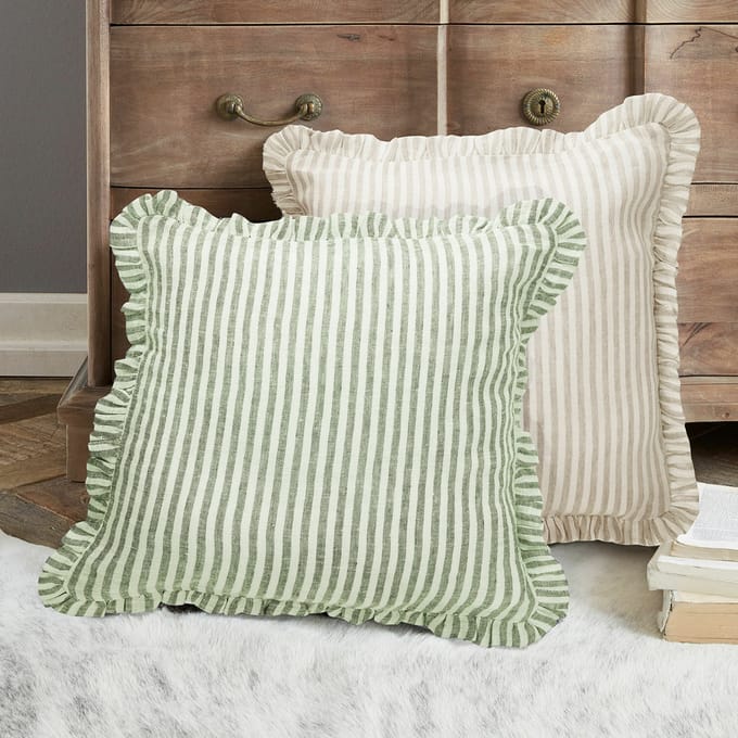 LOBERON Kussenhoes set van 2 Brenda groen/beige