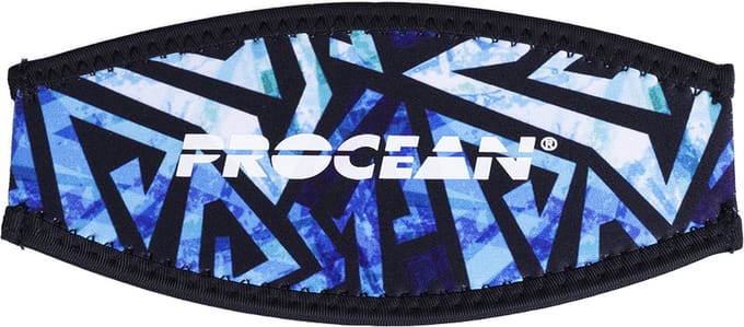 Maskstrap | neopreen slide | Blauw en wit