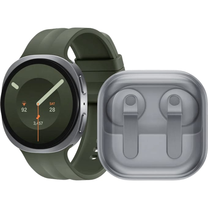Samsung Galaxy Watch 9 5G Zilver/Groen 44mm + Samsung Galaxy Buds4 Wit