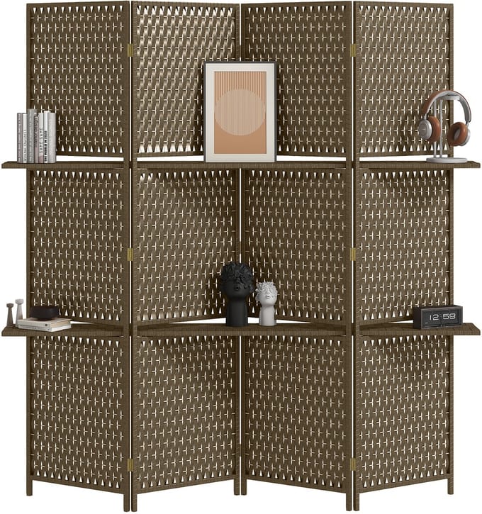 HOMCOM Privacy Screen - Papiervezels - 181x1,6x180cm - Bruin