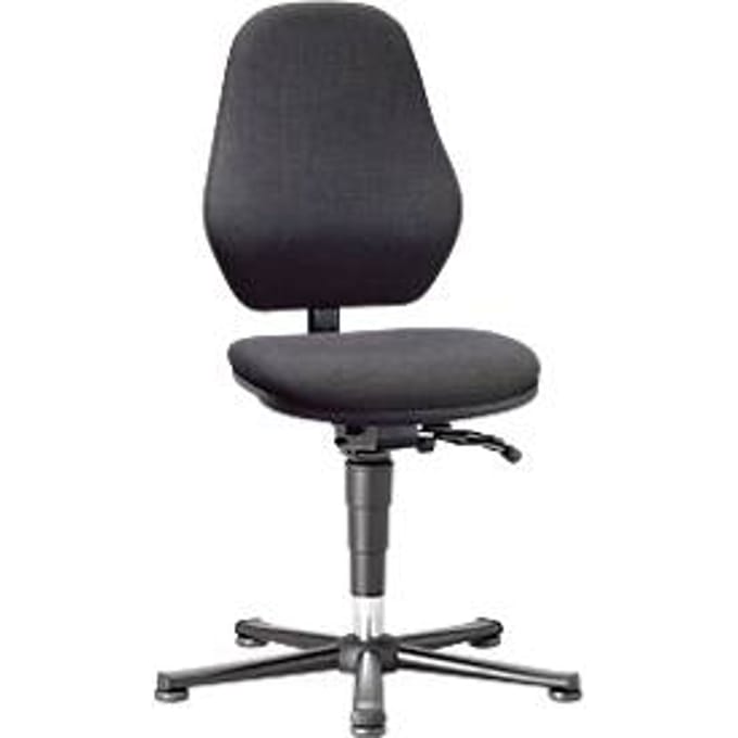 Labostoel Basic 9132, met glijders, stoffen bekleding, Duotec zwart gemêleerd
