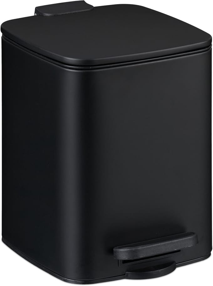 badkamer prullenbak - 6 liter - softclose - metaal - pedaalemmer - wit