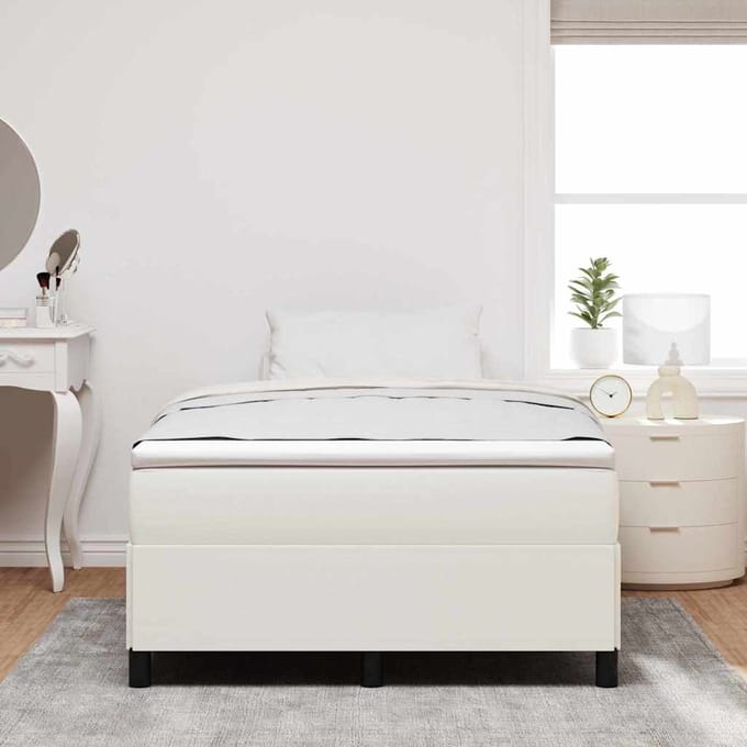 vidaXL - Boxspring - bed - Crèmekleurig - 120 - x - 200 - cm - Corduroy - stof