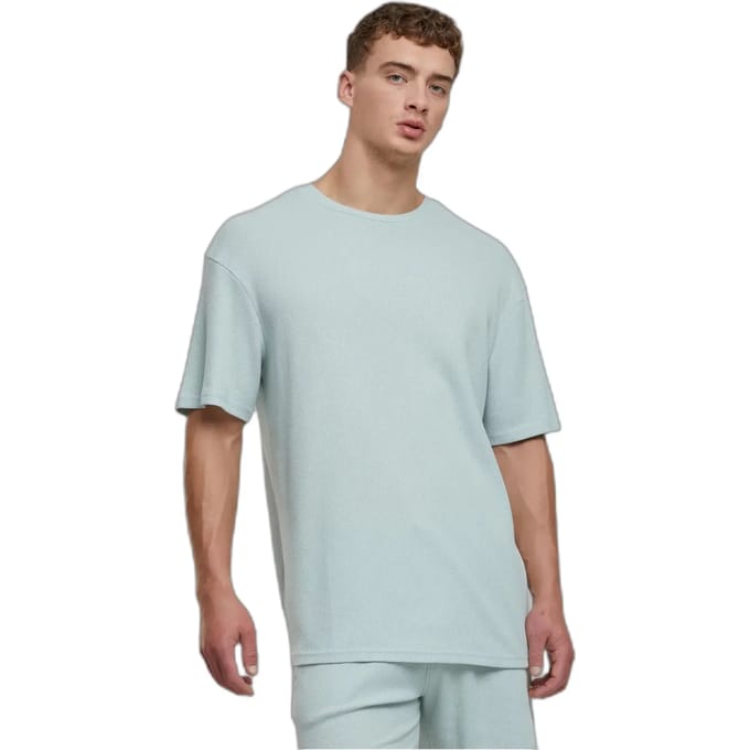 Urban Classics - Waffle Heren Tshirt - S - Mintgroen