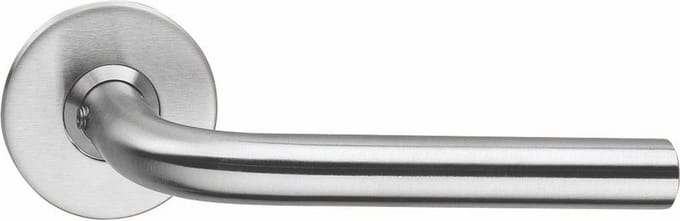 Intersteel Deurkruk Recht ø16 mm slank op rozet met ring rvs geborsteld