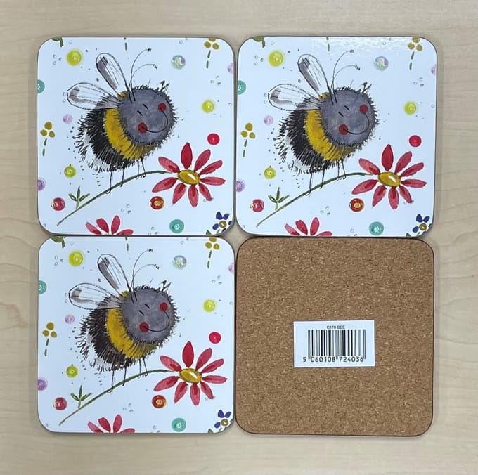 Alex Clark SET Onderzetters BEE AND FLOWERS~ BIJ EN BLOEMEN
