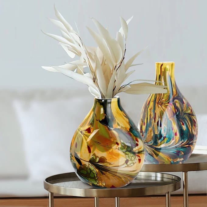 Terroso - Vaas, Glas, Handmade Mixed Colours, Hoogte 25 cm