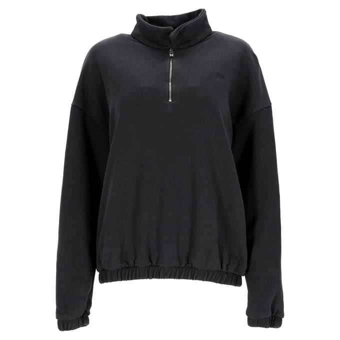 Toteme Half Zip Pullover Sweater in zwart katoen