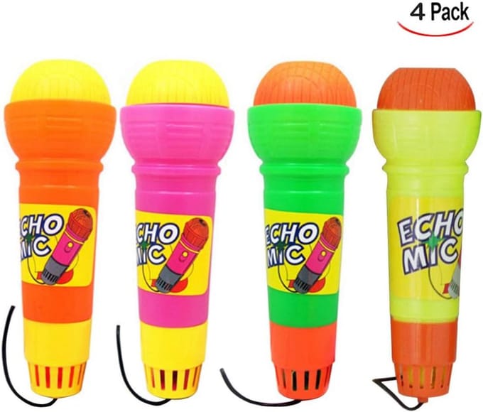 Echo Microfoon Speelgoed - Handheld Mic - Kinderfeestjes - Geen Batterijen Nodig - Compact Lichtgewicht - Vrolijke Kleuren